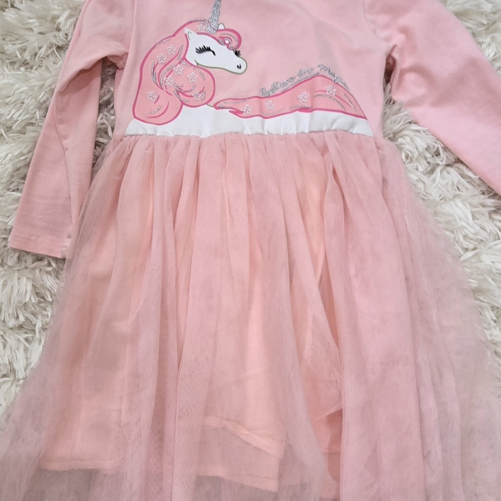 Pink Unicorn Long Sleeve Dress